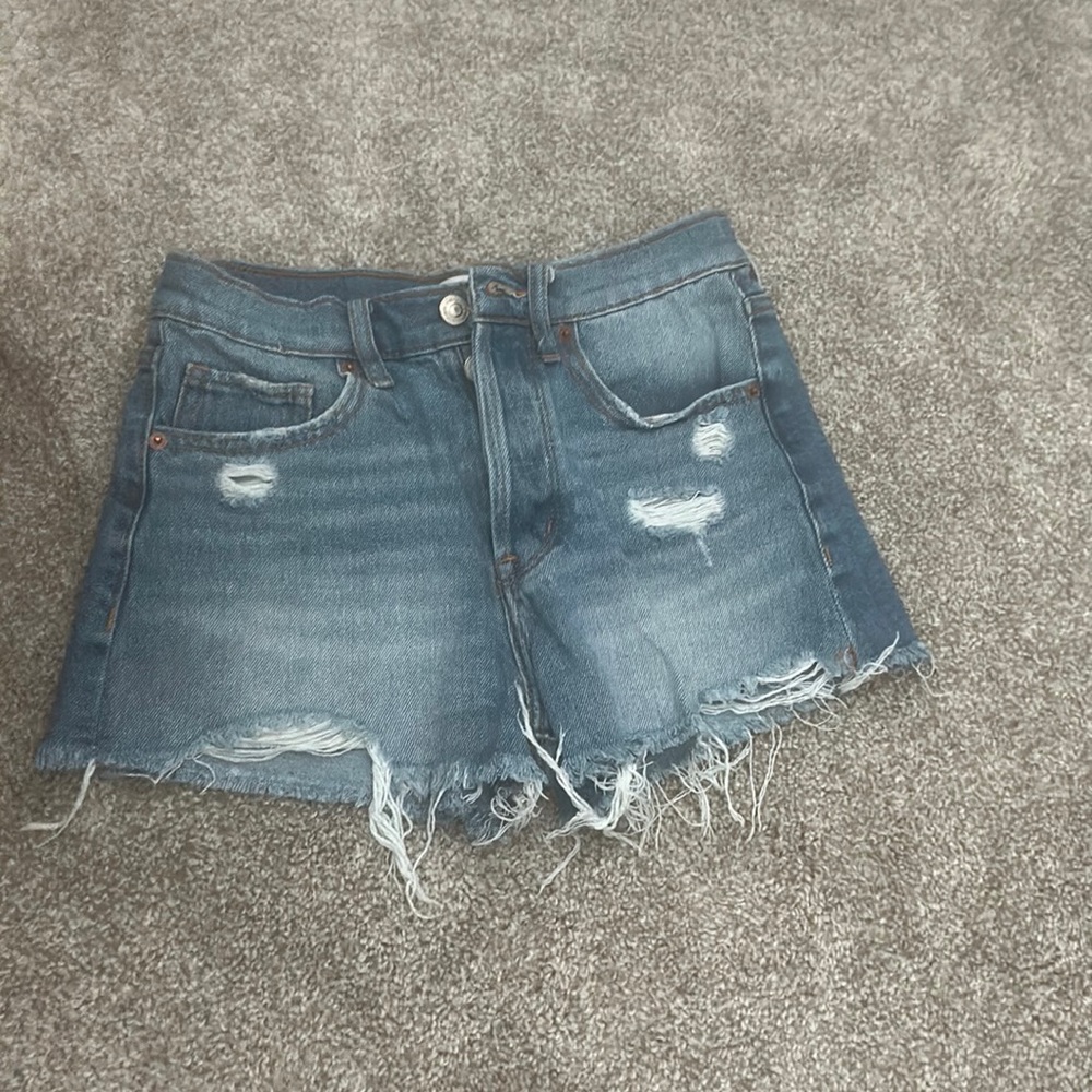 RSQ medium wash vintage high rise jean shorts. Size 24 waist. Must pay shipping